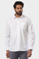 
              Uathayam Amsler - 100% Cotton Slub Formal White Shirt
            