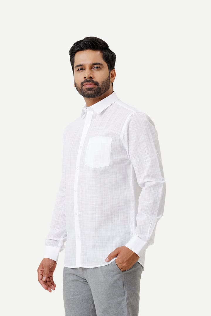 Uathyam Classic Mono - Formal White Shirt