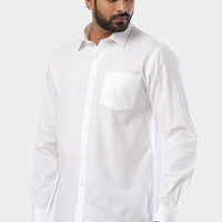 Uathayam Amsler - 100% Cotton Slub Formal White Shirt