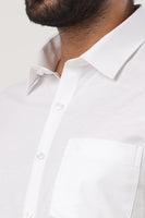 
              Uathayam Amsler - 100% Cotton Slub Formal White Shirt
            