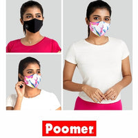 Poomer Womens Face Mask- 3 Pcs Pack