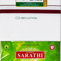 Sarathi Colour Border Dhotis- Single Layer