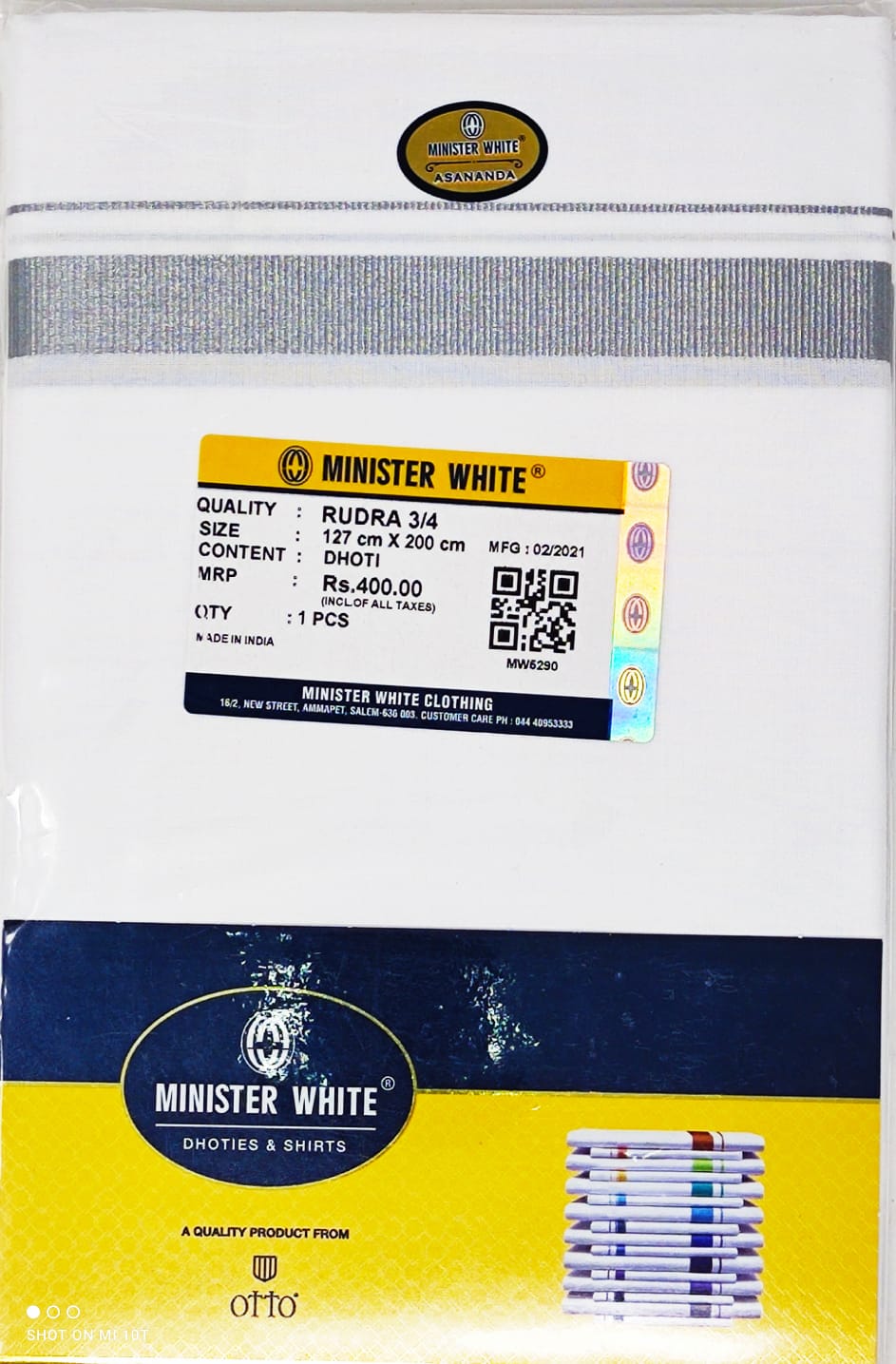 Minister White Sliver Broder - Single Layer